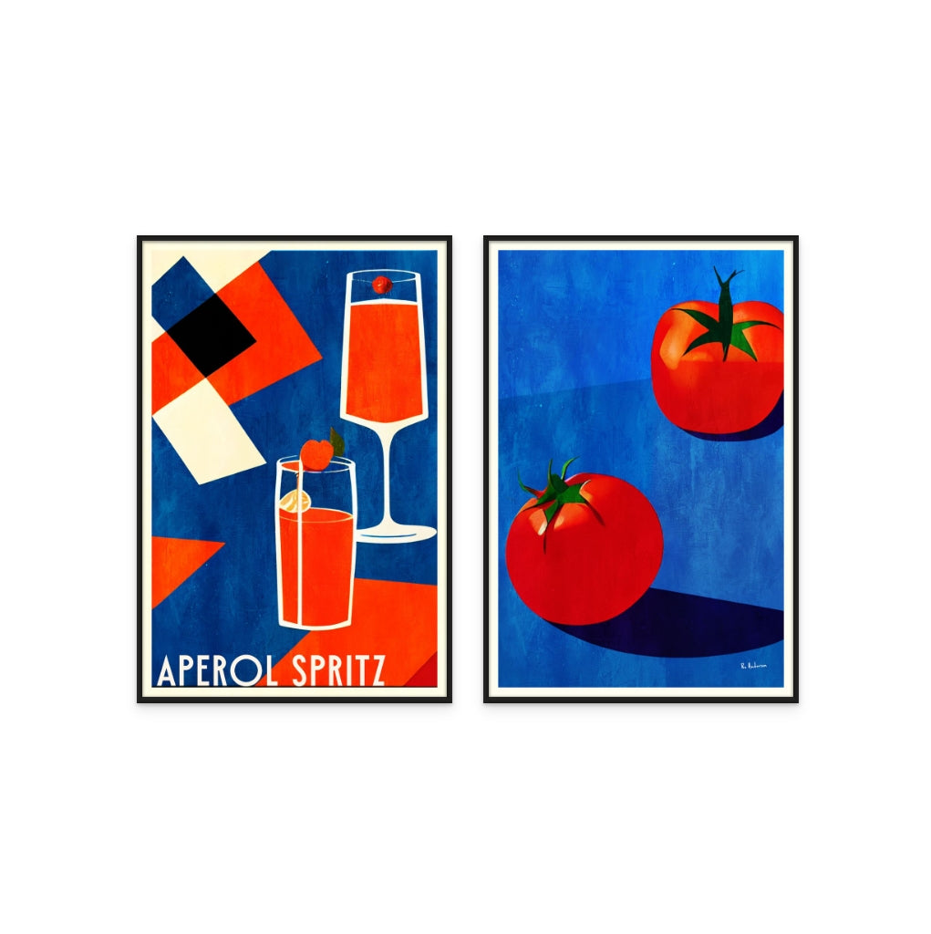 Set "Aperol Spritz" + "Deux Tomates" Art Prints