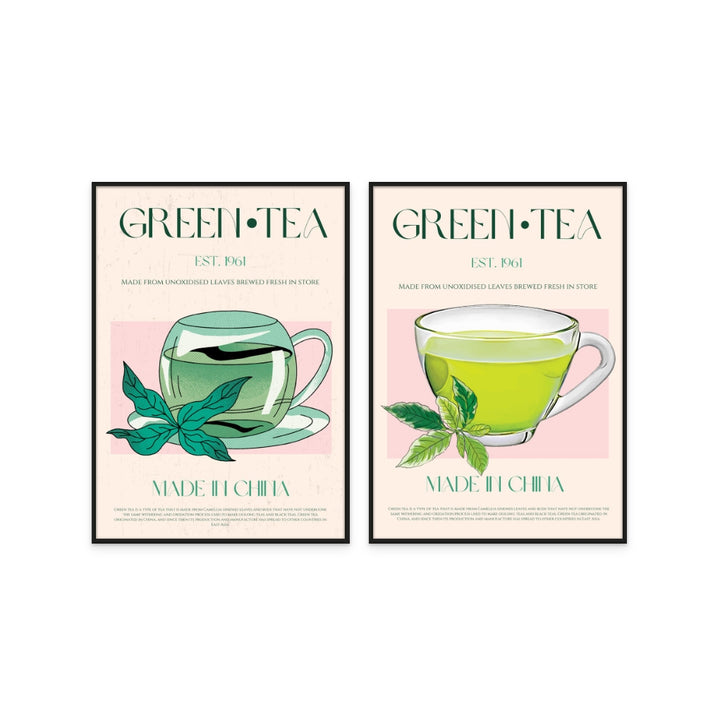 Set "Green Tea" + "Green Tea No1" Art Prints