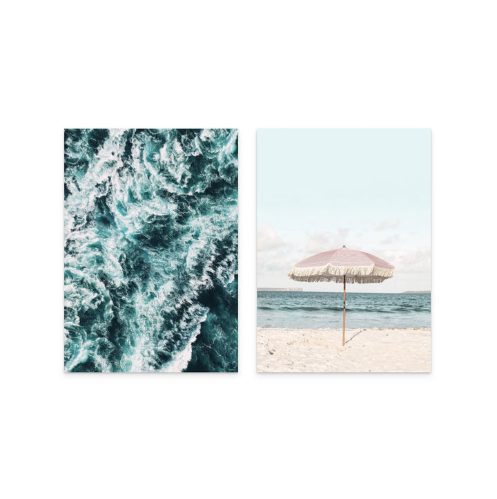 Set "Rough Sea" + "Pink Umbrella" Art Prints