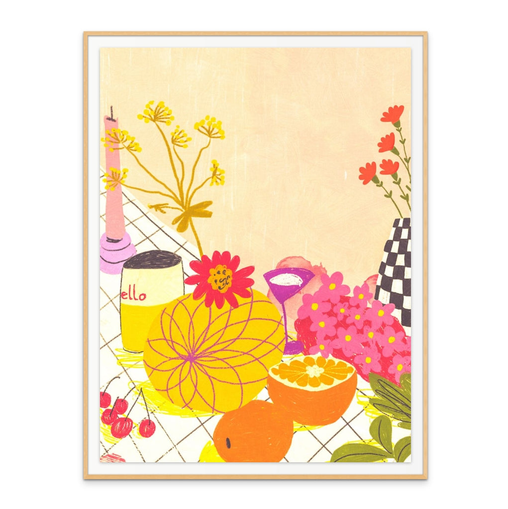 Citrus and Flowers Art Print