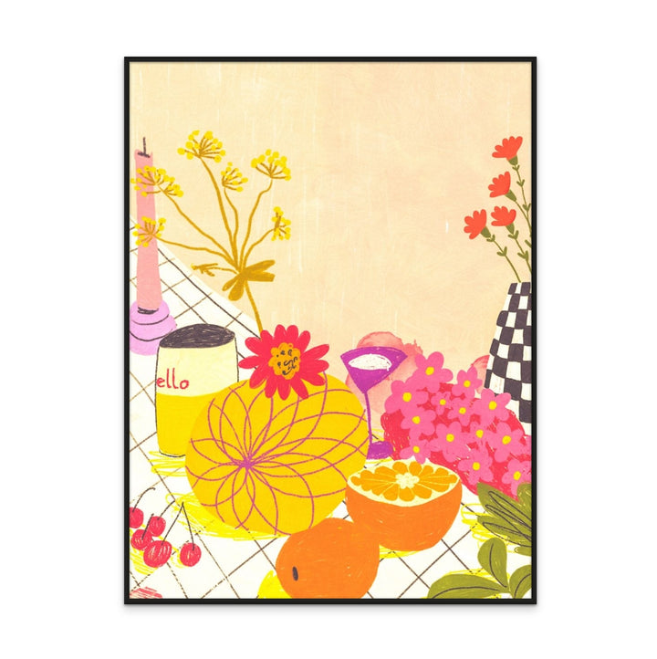 Citrus and Flowers Art Print