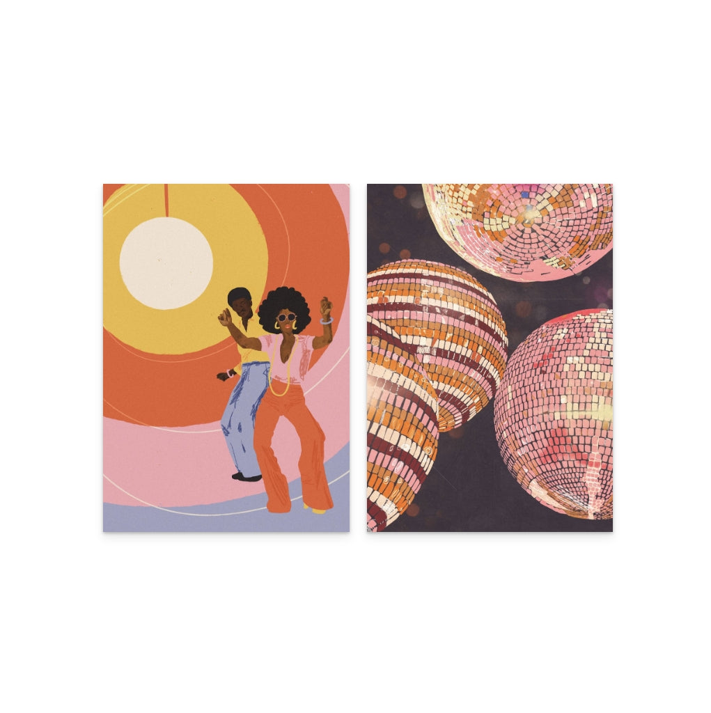 Set "Yes Sir I Can Boogie" + "Disco Balls" Art Prints