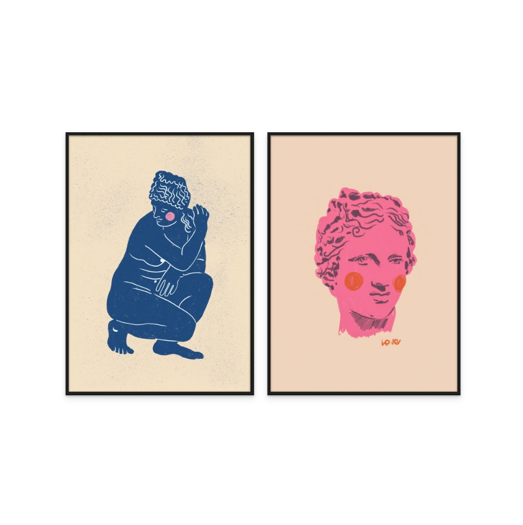 Set "Ancient Head" + "Blue Nude" Art Prints