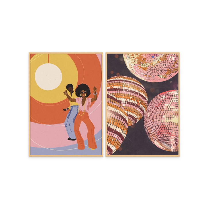 Set "Yes Sir I Can Boogie" + "Disco Balls" Art Prints