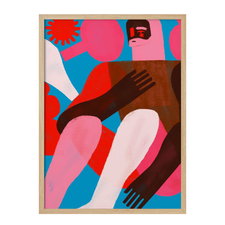 Cuadro "Geometric Shapes and Human Figures"