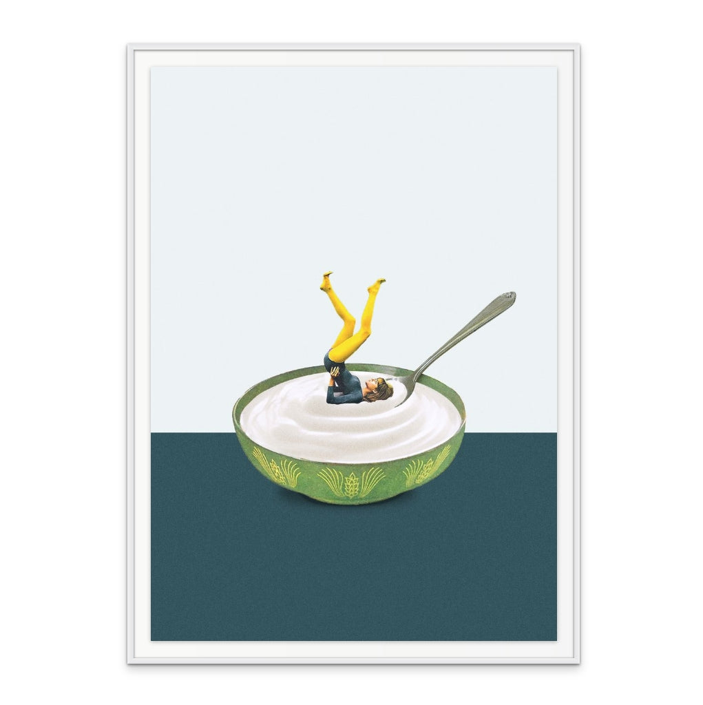 Yoga in my yogurt Art Print