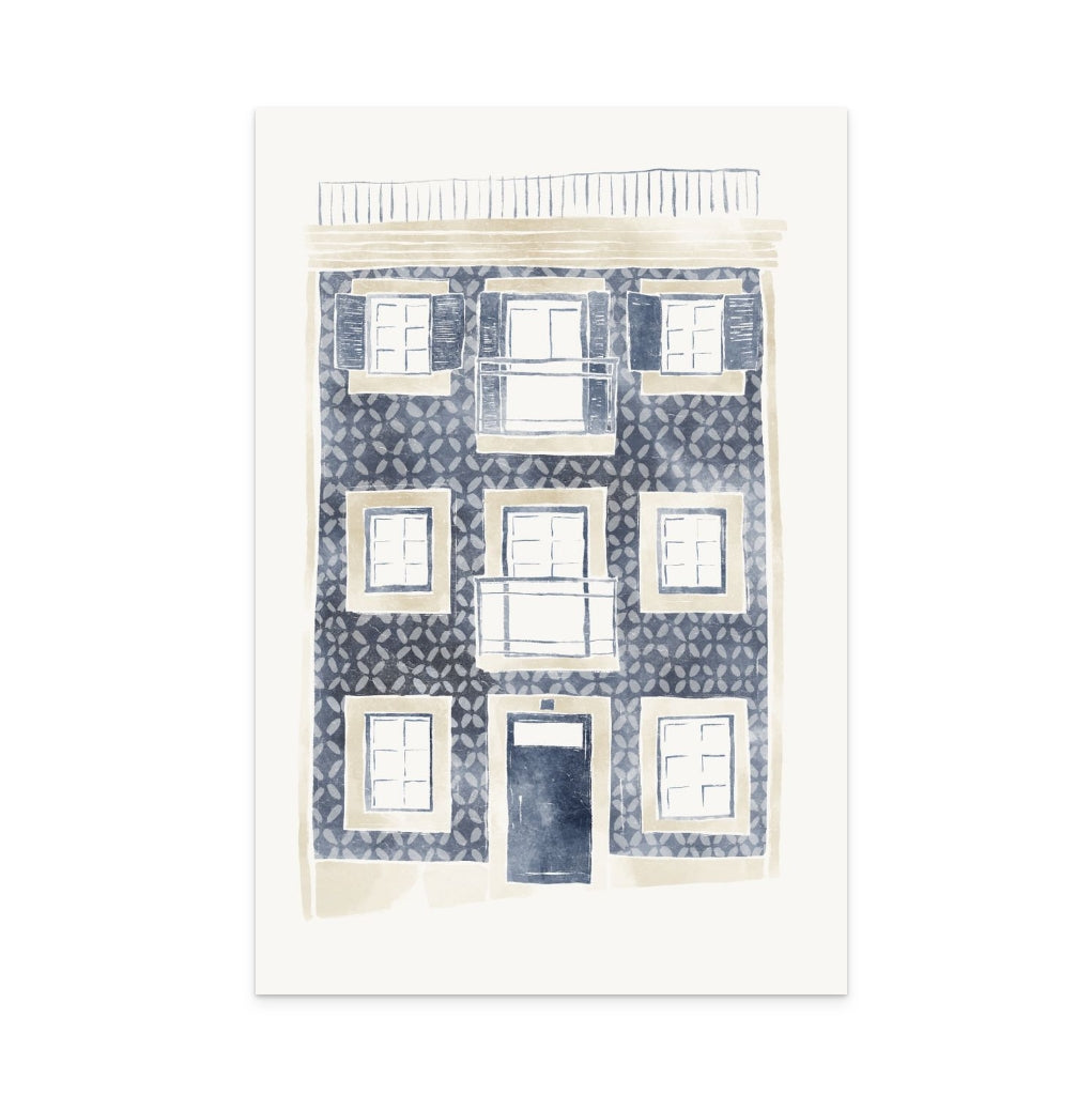 Blue Portuguese Building Art Print