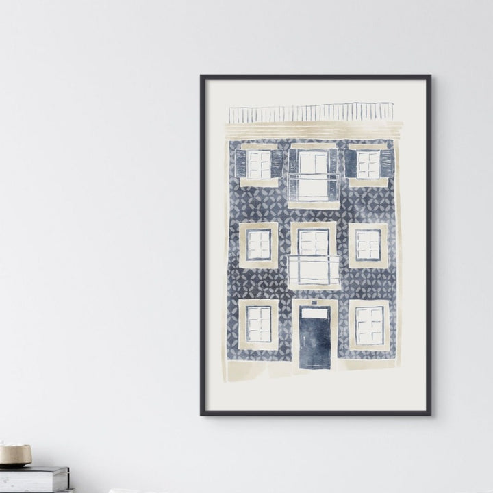 Blue Portuguese Building Art Print