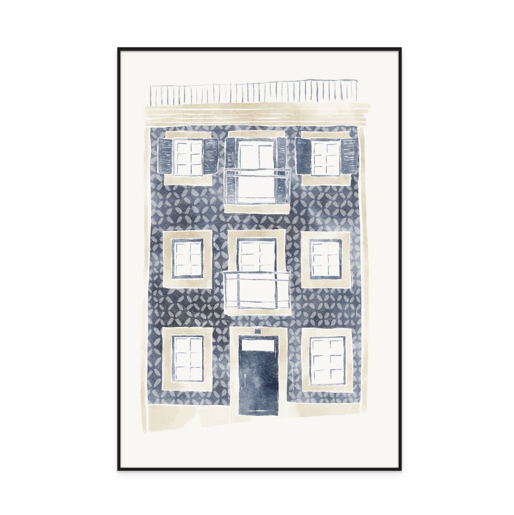 Blue Portuguese Building Art Print