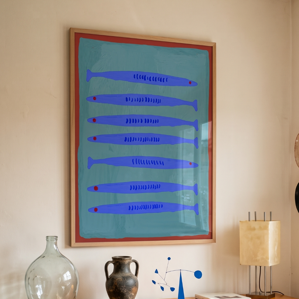 Cuadro "Blue Fish Pattern"