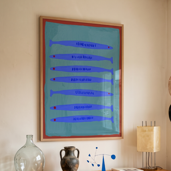 Cuadro "Blue Fish Pattern"
