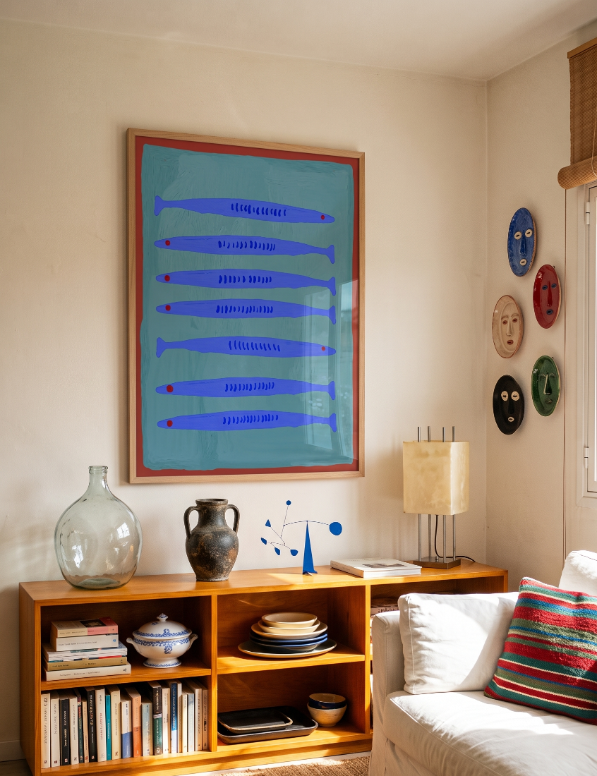 Cuadro "Blue Fish Pattern"