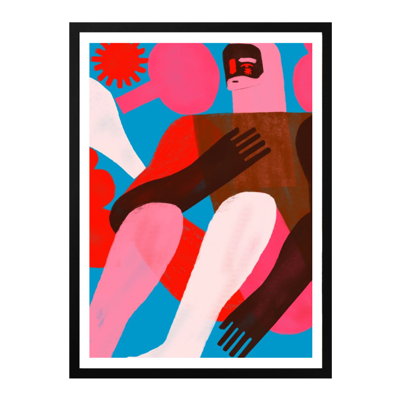 Cuadro "Geometric Shapes and Human Figures"