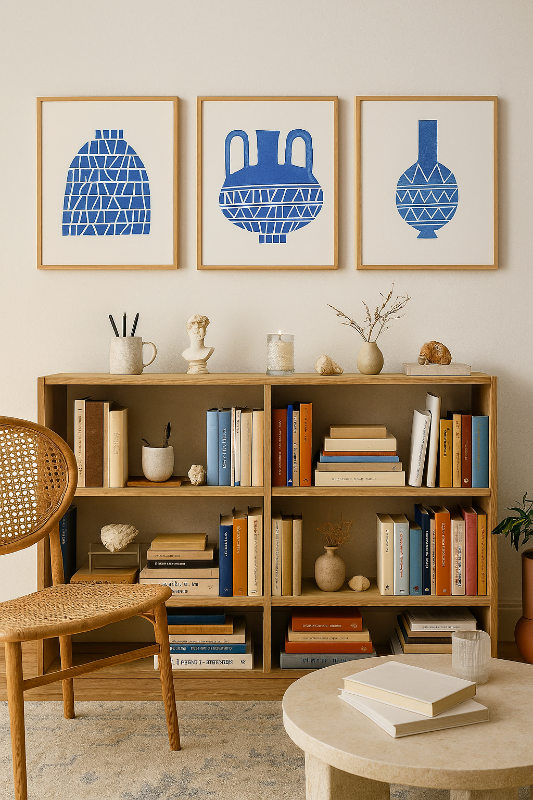 Linocut Vase #5 Art Print