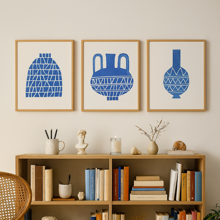 Linocut Vase #5 Art Print