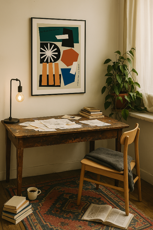 The World Around Us Gray Art Print