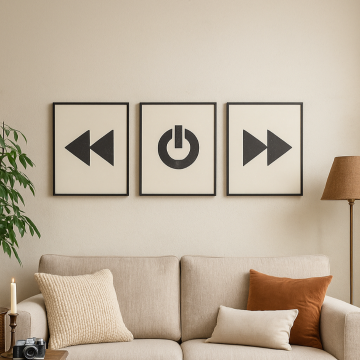 Set "Black Minimal Shapes Series" Art Prints