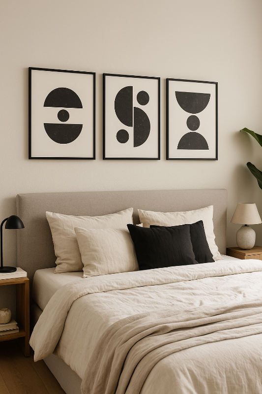 Black Abstract Shapes Series #4 Art Print