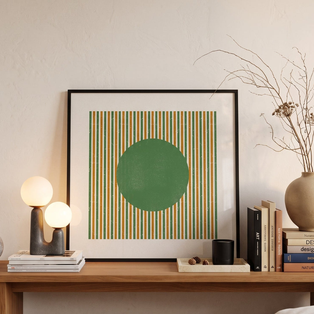 Cuadro "Green Circle Stripes"