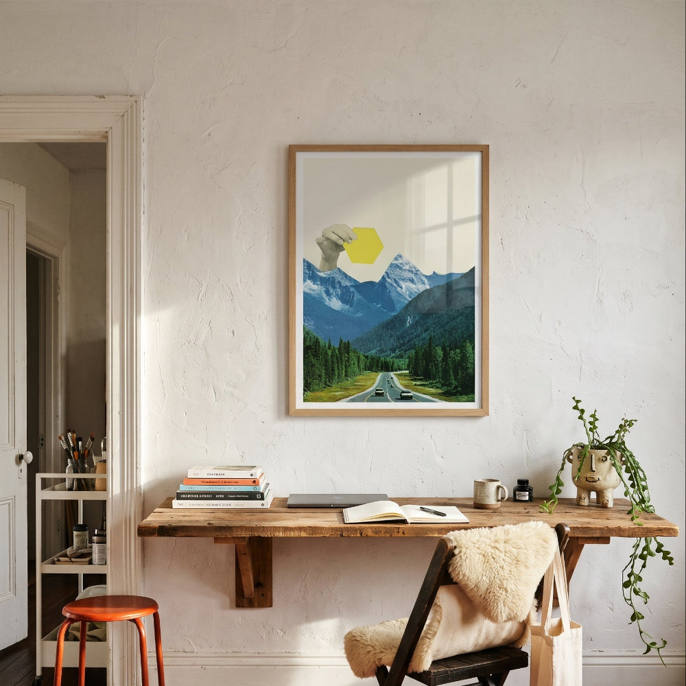 Cuadro "Hexagon Hand Over Mountains"