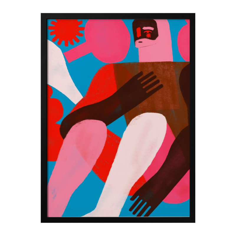 Cuadro "Geometric Shapes and Human Figures"