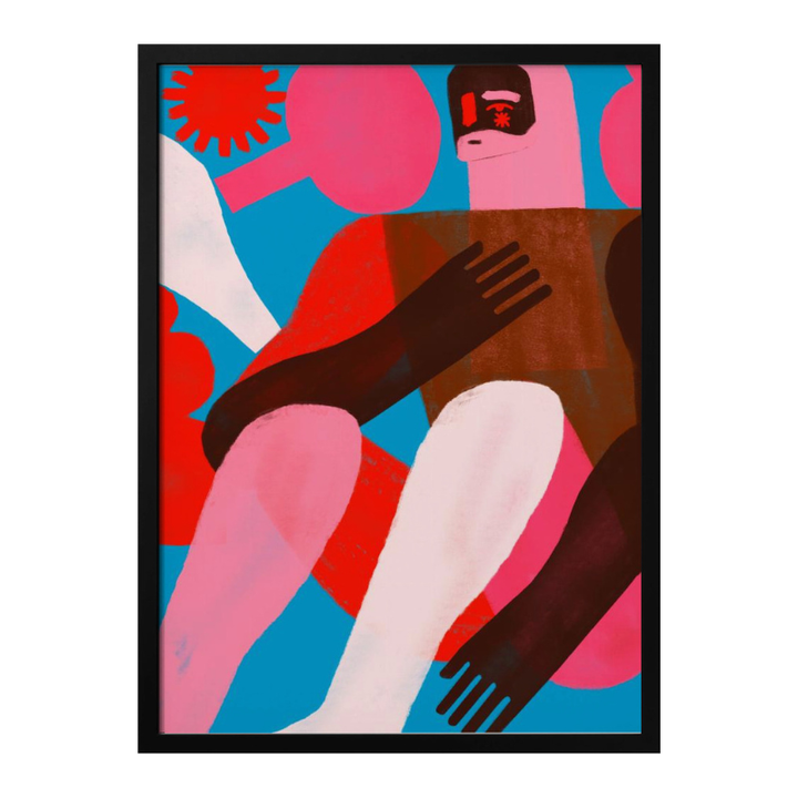 Cuadro "Geometric Shapes and Human Figures"