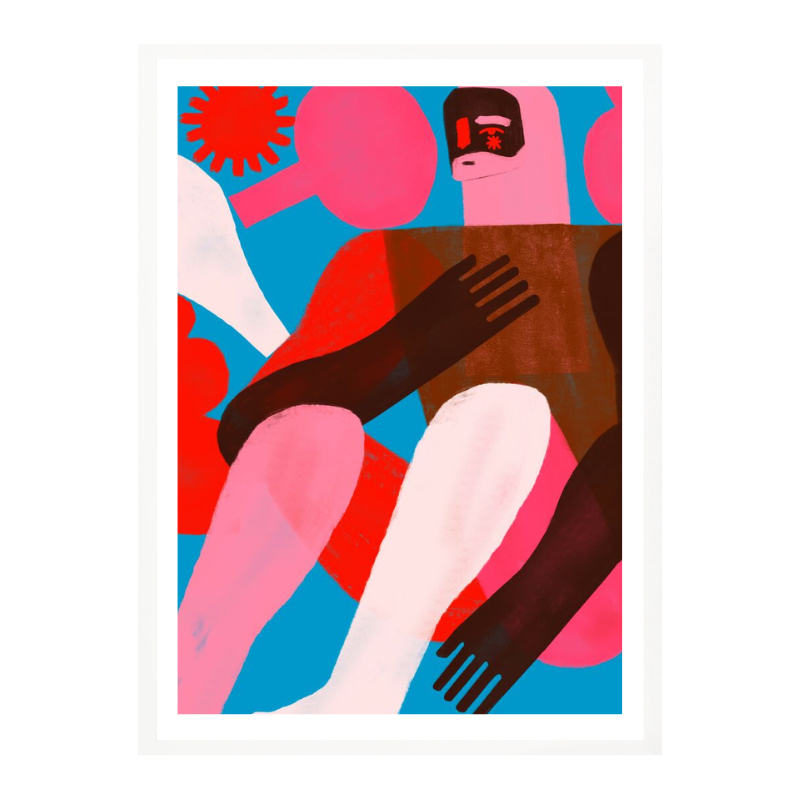 Cuadro "Geometric Shapes and Human Figures"