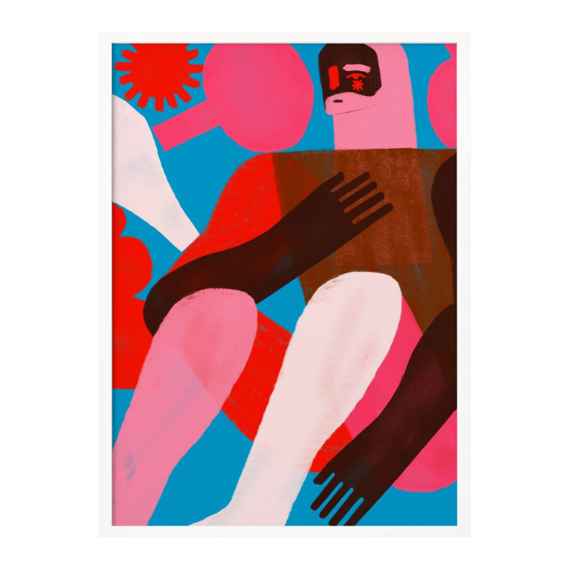 Cuadro "Geometric Shapes and Human Figures"