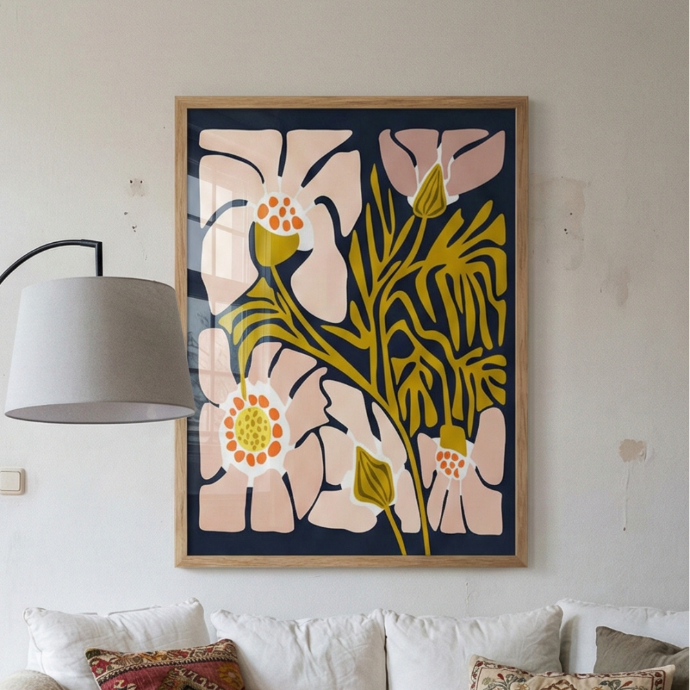 Cuadro "Backyard Flower Midnight Blue"