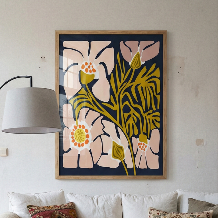 Cuadro "Backyard Flower Midnight Blue"