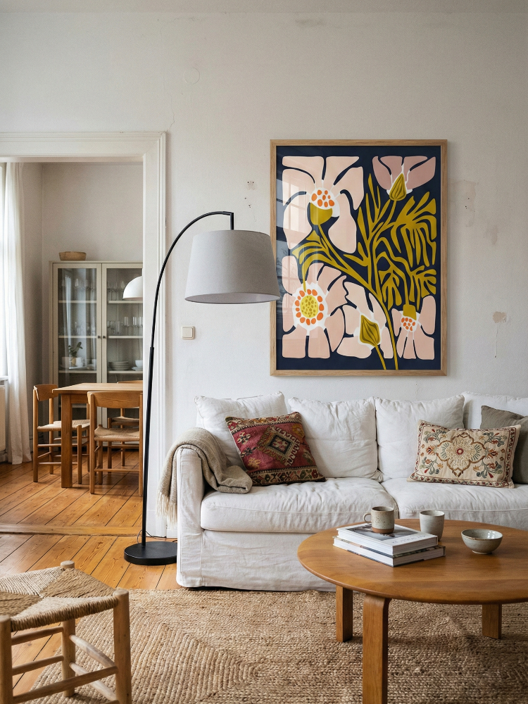 Cuadro "Backyard Flower Midnight Blue"