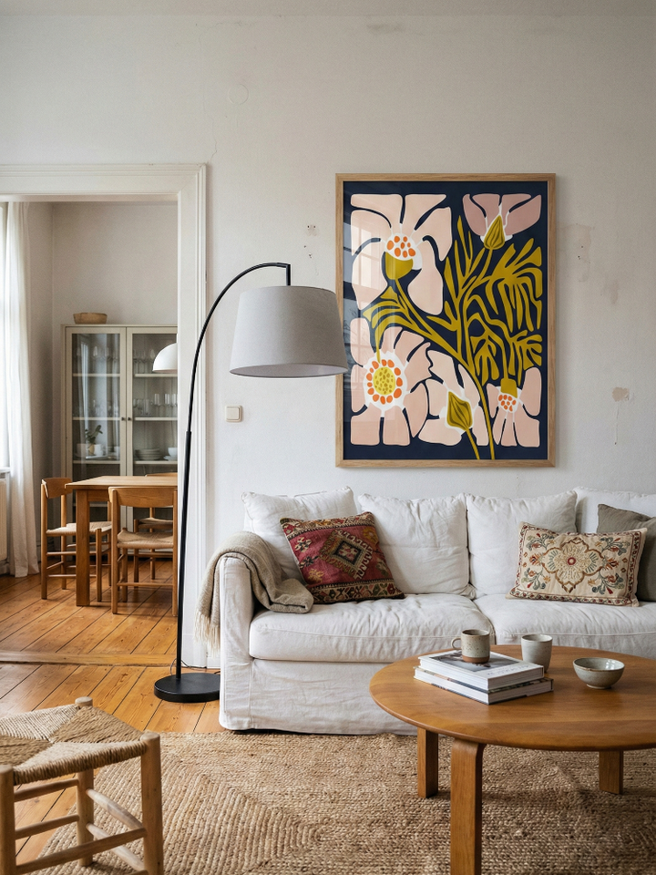 Cuadro "Backyard Flower Midnight Blue"