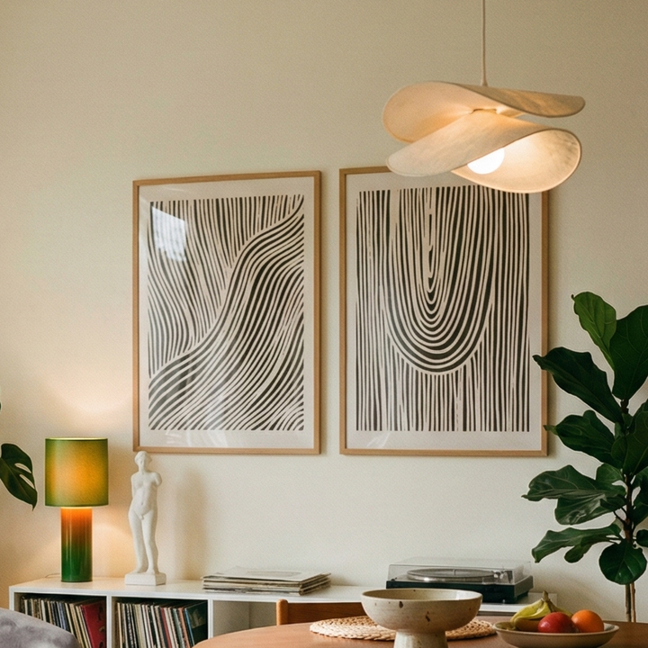 Set de cuadros "Beige Wave Pattern"