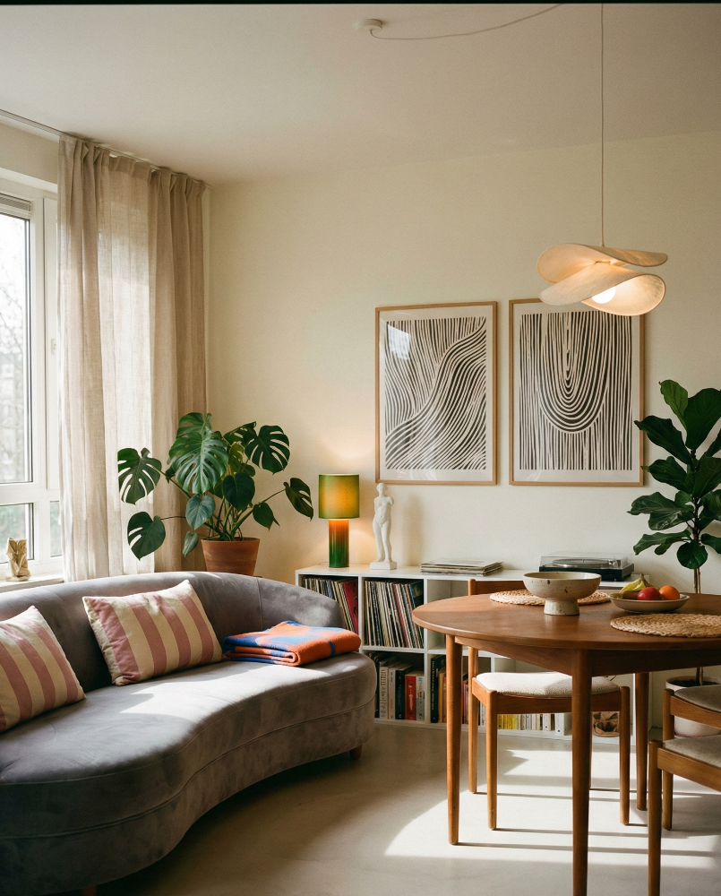 Set de cuadros "Beige Wave Pattern"