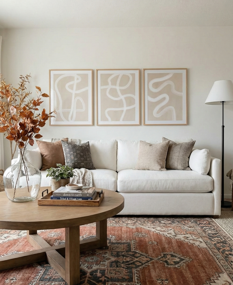 Set de cuadros "Beige One Line Drawing"