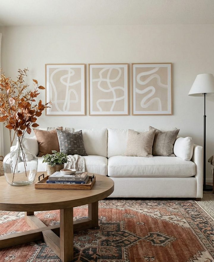 Set de cuadros "Beige One Line Drawing"