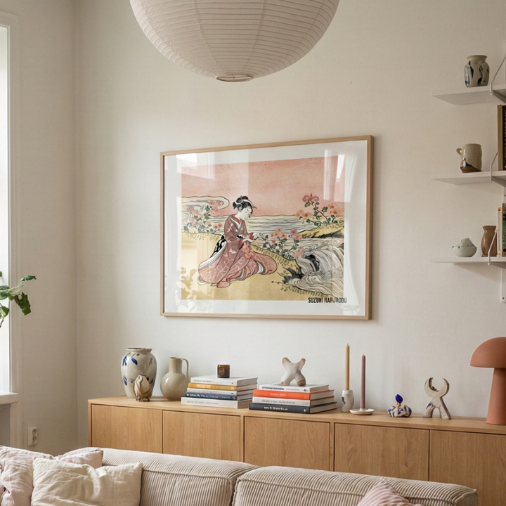 Cuadro "Japanese Woman Picking Chrysanthemum (1725)"