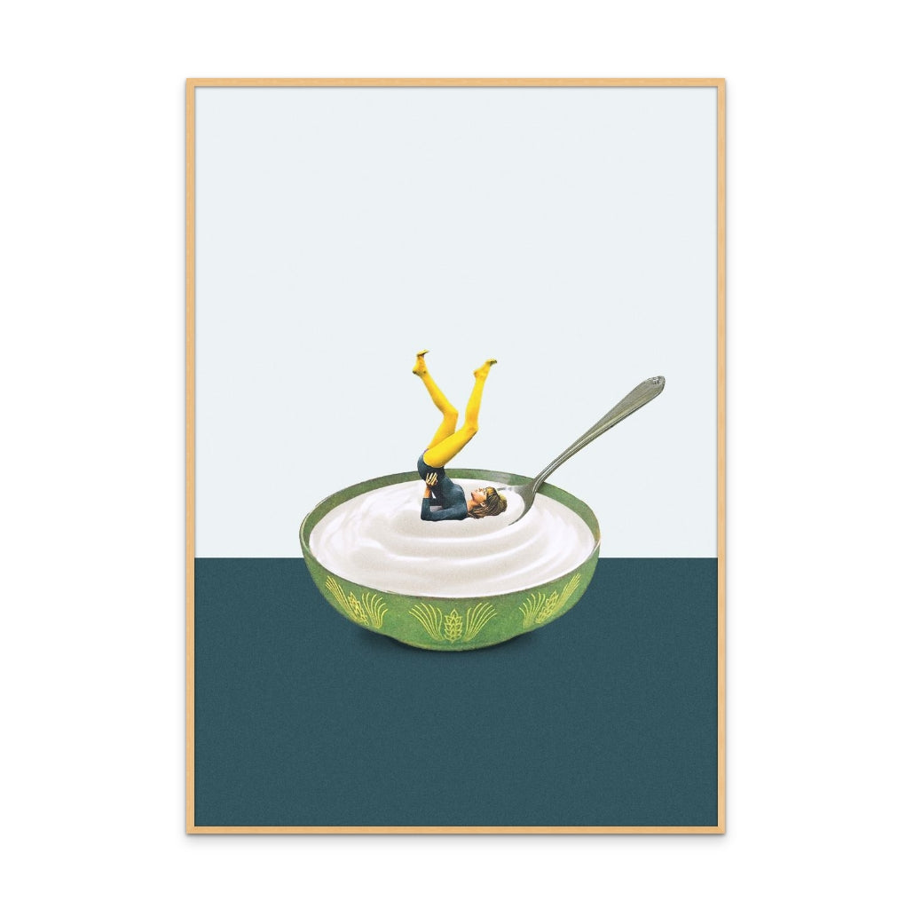 Yoga in my yogurt Art Print