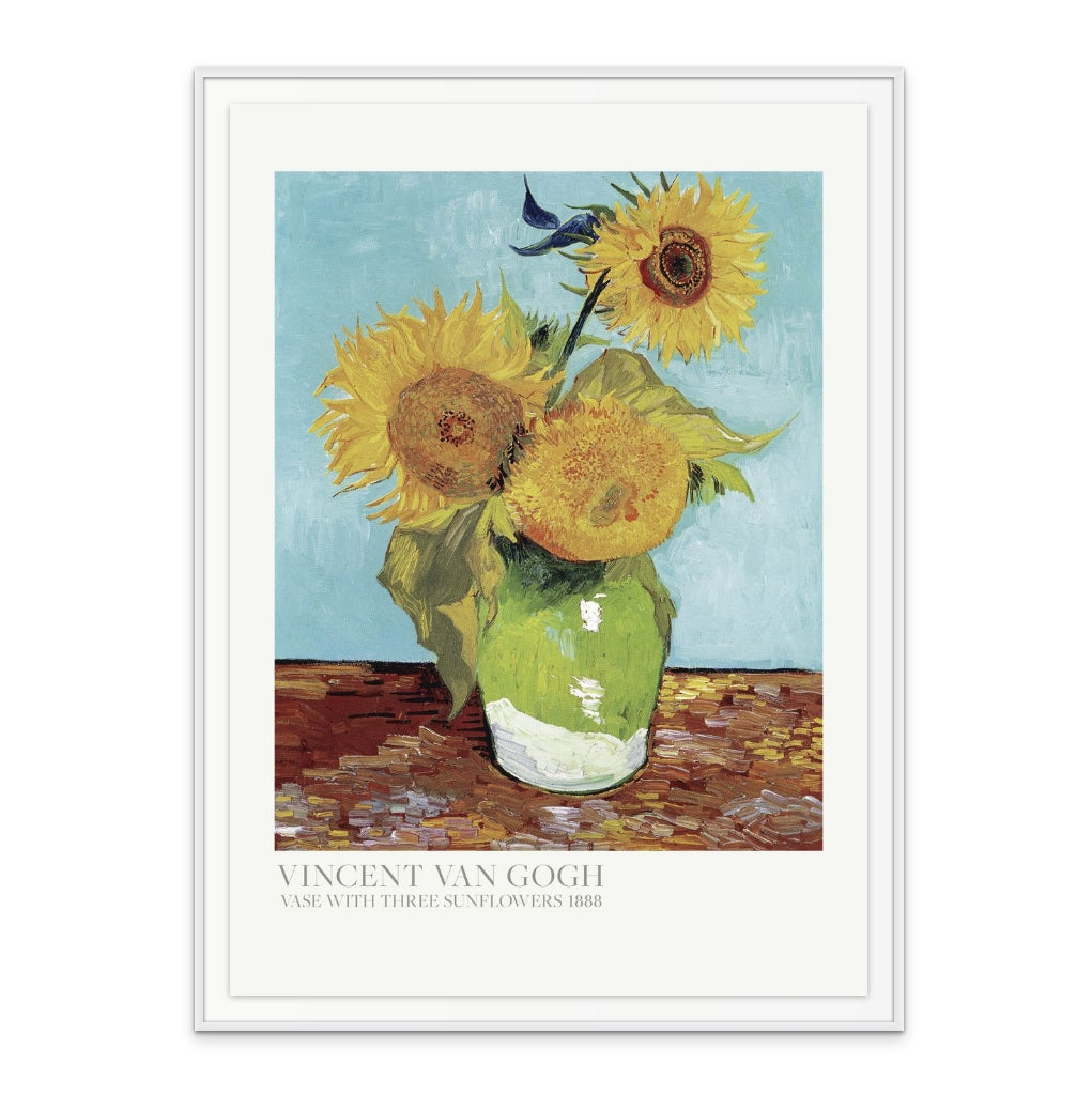 Vase With Three Sunflowers Art Print