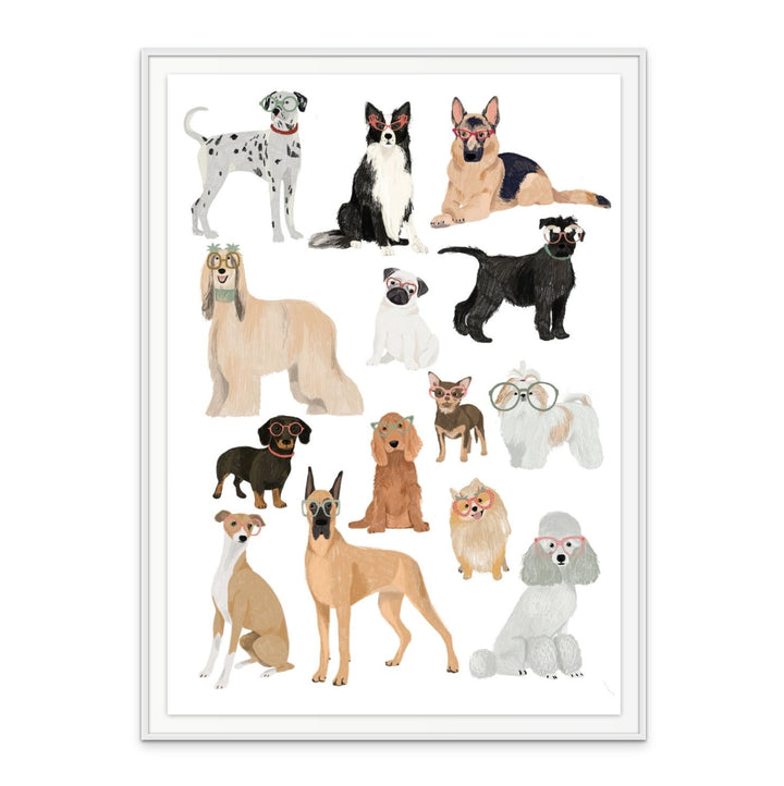 Dogs in glasses Art Print