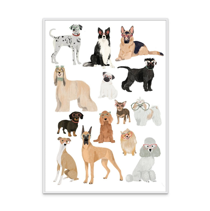 Dogs in glasses Art Print