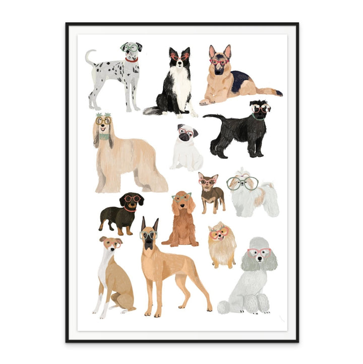 Dogs in glasses Art Print