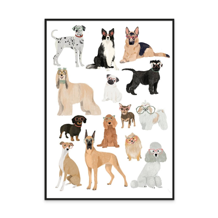 Dogs in glasses Art Print