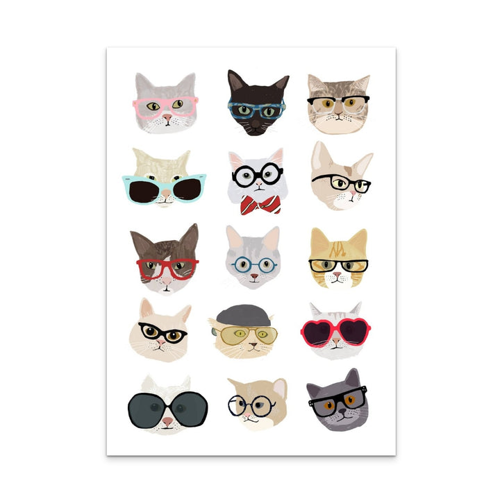 Cats With Glasses Art Print