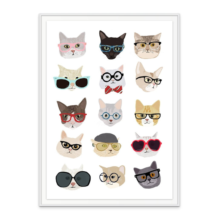 Cats With Glasses Art Print