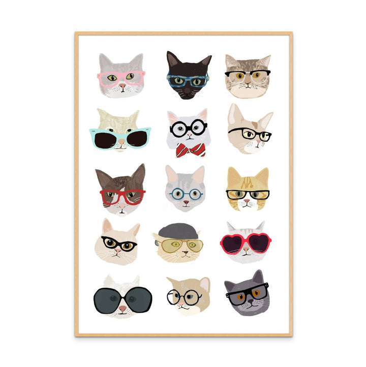 Cats With Glasses Art Print