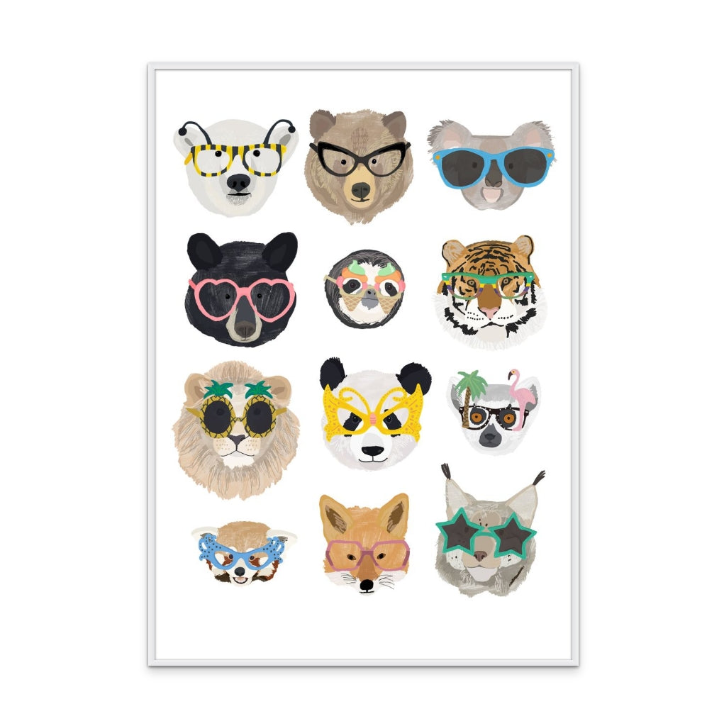 Big Cats in glasses Art Print