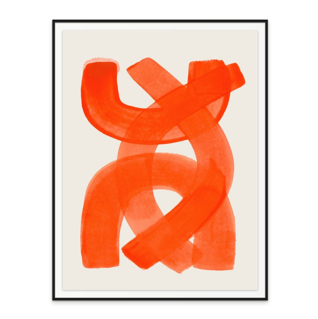 Orange Strokes Art Print