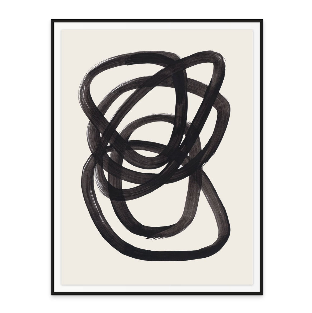 Ink Spiral Rings Art Print