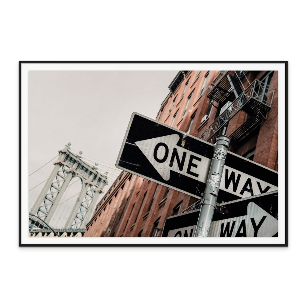 Manhattan Bridge One Way Art Print